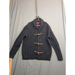 Tommy Hilfiger Mens V Neck Sweater Cardigan Snap Button Size XXL Blue Lambswool